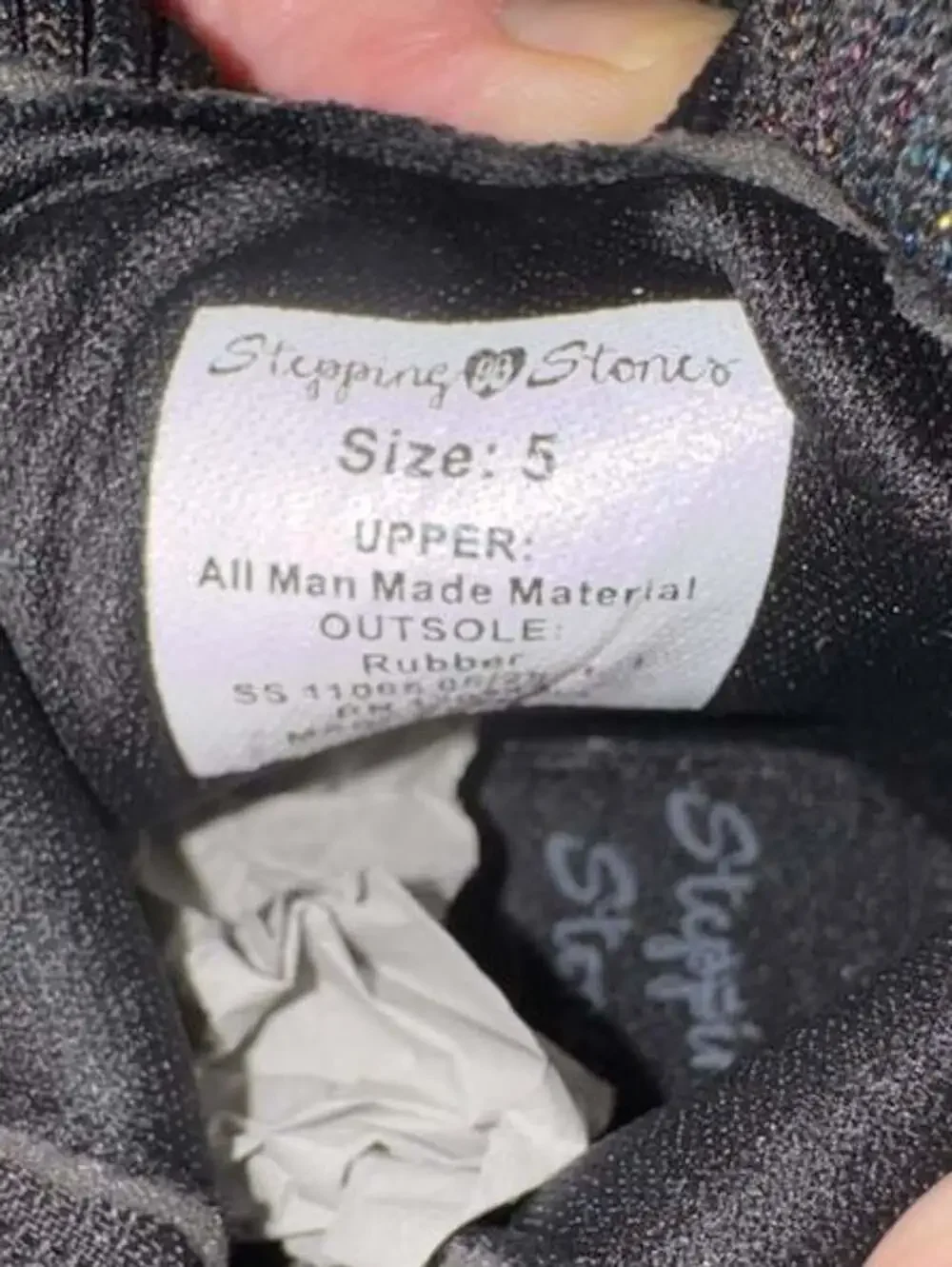 Stepping Stones Black Knit Ruffle Ankle Boots Toddler Size 5